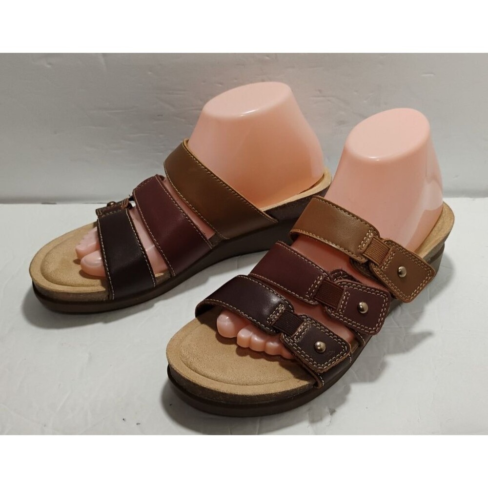 NWT Clarks Collection Women Calenne Lily Wedge Sandals Brown Size 9M